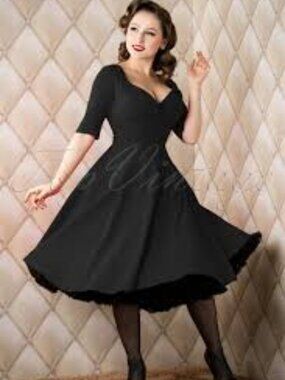 Collectif Trixie swing dress, black Size Small, EUC